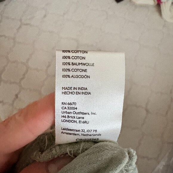 Free People We The Free Cinched Cotton Cropped Shirt Sage Green Size Small - Picture 5 of 5